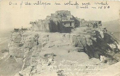 1928 Walpi Arizona Hopi Pueblo Jeddito DPO RPPC Postcard 25-10950 - Image 1 of 2