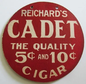 Reichards Kadett Die Qualität 5¢ und 10¢ Zigarre Pappschild - Bild 1 von 2