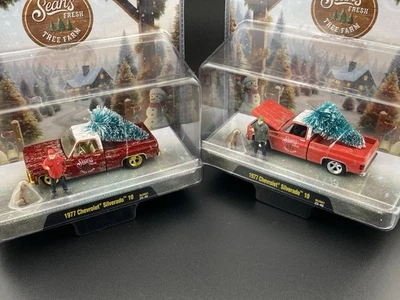 CHASE & Reg! M2 Machines 1:64 Diorama Sean’s Fresh Tree Farm 1977 Silverado 10 - Image 1 of 4