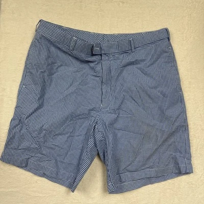 PETER MILLAR 36 Shorts BLUE CHECK Plaid COTTON Crown Sports Golf Gingham - Image 1 of 4