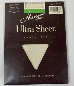 Vintage Hanes Ultra Sheer Pantyhose Deadstock New Old Stock. Size B, Pearl - Picture 1 of 5
