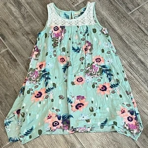 Mudd Floral Dress Lace Trim Sleeveless Casual Summer Dress Girls Size 7/8 - Picture 1 of 9