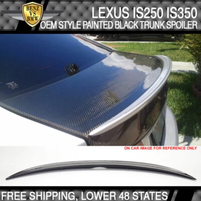 Fit 06-13 Lexus IS250 OE Style #202 #212 Black Obsidian Painted Trunk Spoiler Foto 1 de 3