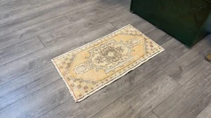 Alfombra turca pequeña, alfombra de baño, alfombra pequeña vintage, alfombra pequeña de 1,5x2,9 pies - Imagen 1 de 10