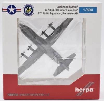 Airplane Herpa Wings 1/500 U.S. Air Force Lockheed Martin C-130 Ramstein 537452 - Image 1 of 4