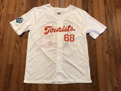2015 MiLB Asheville Tourists Polyester Button Front Baseball Jersey Mens XL Cover