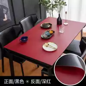 Double-sided Solid Color pu Leather Tablecloth Table Mat Waterproof Table Cloth - Picture 1 of 32