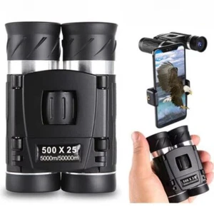500X25 HD Zoom Binoculars Powerful Folding Telescope Sports - Picture 1 of 12