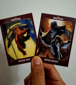 SPIDER MAN vs MOON KNIGHT 2021-2022 Marvel Versus Panini Trading Cards~ NM - Picture 1 of 2