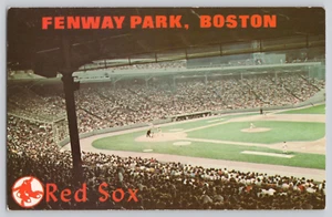 Postal Medias Rojas vista desde la primera base lateral Fenway Park Boston Mass - Imagen 1 de 3