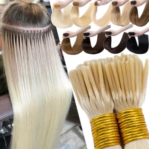 CLEARANCE Thick 1g/s Stick I Tip Real Remy Human Hair Extensions 200S Full Head - Picture 1 of 32