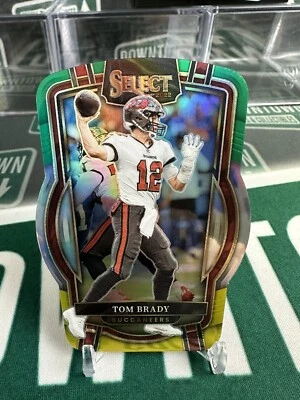 2022 Panini Select Tom Brady Green & Yellow Die-Cut Club Level Tampa Bay Bucs - Image 1 of 2