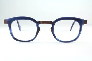 Rare Authentic Anne et Valentin OWEN 9C12 45mm Blue Brown Glasses France - Picture 1 of 7