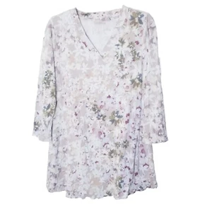 Camisa LOGO by Lori Goldstein para mujer talla XS floral verde tostado - Imagen 1 de 19