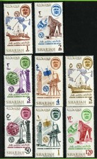 U.A.E. 1966 Sharjah ITU Centenary set of 8, mint hinged