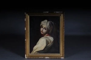 S-183 Antikes Öl Gemälde, Portrait einer jungen Dame 19. Jhd. * - Picture 1 of 1