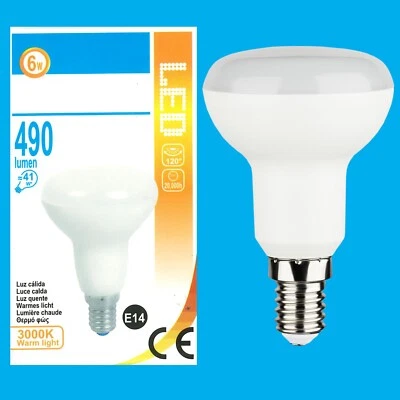 8x 6W (=41W) R50 Reflector Spotlight LED E14 SES Small Screw Light Bulb Lamp - image 1 of 2