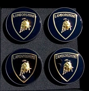 Factory Lamborghini Wheel Center Caps Gold Set 4 New Original Genuine OEM Bull - Picture 1 of 23