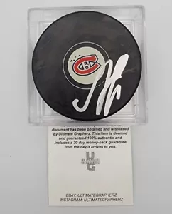 ALEX GALCHENYUK MONTREAL CANADIENS DISCO DA HOCKEY FIRMATO CON CUSTODIA COA - Foto 1 di 1