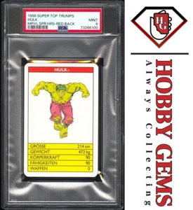 HULK PSA 9 1988 Super Top Trumps Marvel Super Heroes Red Back - Picture 1 of 2