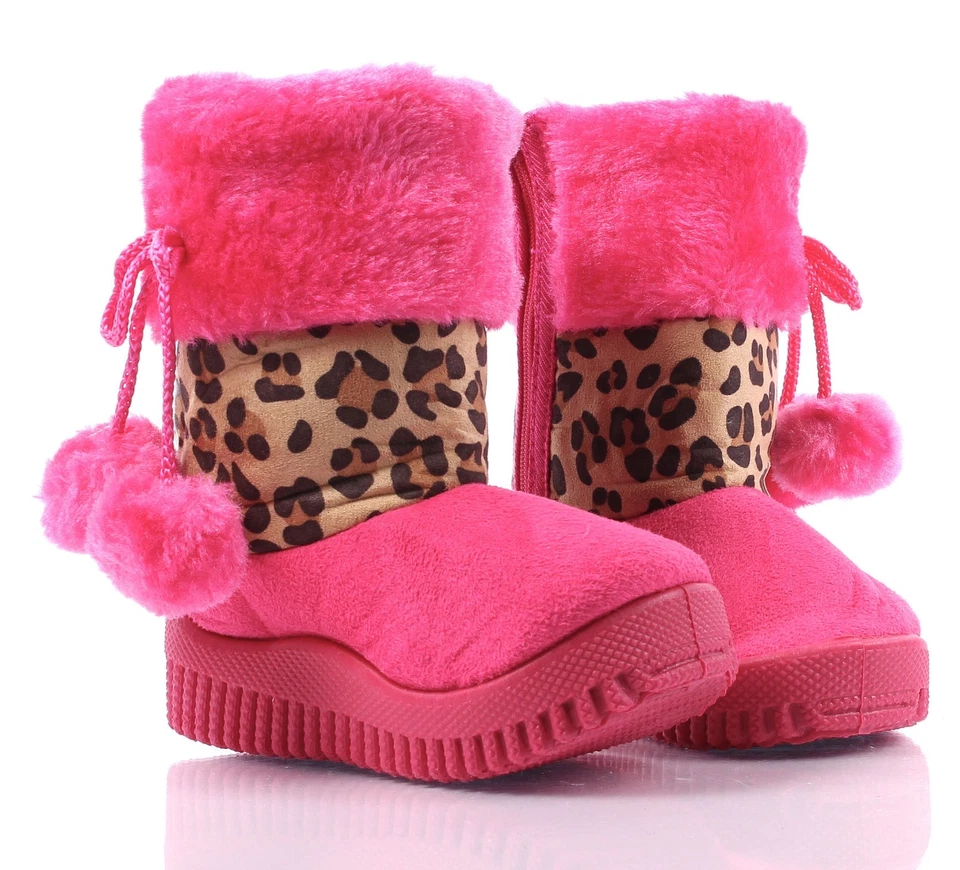 Nuevo Lindo Imitación Gamuza Pom Pom Moda Botines Niños Pequeños Niñas Botas de Invierno Foto 1 de 1