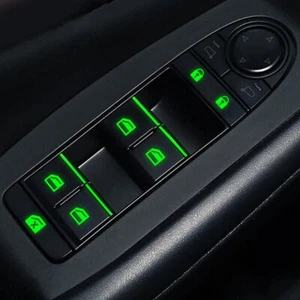 Multicolour Luminous Car Interior Door Window Lift Switch Sticker Accessories - Picture 1 of 12