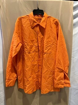 Red Kap Long Size, Long Sleeve Industrial Work Shirt Orange XLarge LN - Image 1 of 4