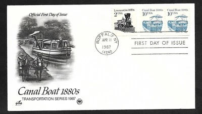 #2257 10c Canal Boat 1880s -ArtCraft/PCS FDC Pair +#2226 - Image 1 of 2