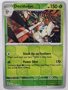 REVERSE HOLO Decidueye 005/064 NM/M - Carta Pokémon Fábula Cubierta DOM Arte - Imagen 1 de 2