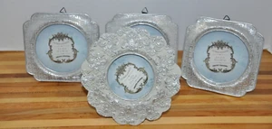 Pier 1 Azure Home Silver Tone Hanging Picture Frames 4x4" and 3x3" Lot of 4 - Picture 1 of 4