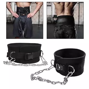 Dipping Belt for Weightlifting Dip Belt with Chain Back Waist Support, Weight - Picture 1 of 7