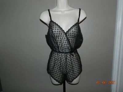 Light weight and ultra sheer & sexy Teddy one piece romper Warner's angelique S - Image 1 of 4