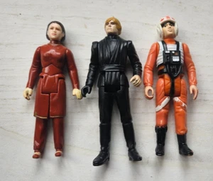 Vintage 1970s/80s Star Wars Kenner Action Figure Lot~Princess Leia~Luke~X-Pilot - Picture 1 of 6