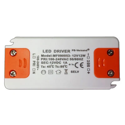 LED Trafo 12 Watt 12V DC Transformator Netzteil driver 12 Volt 12W elektronisch - Bild 1 von 4