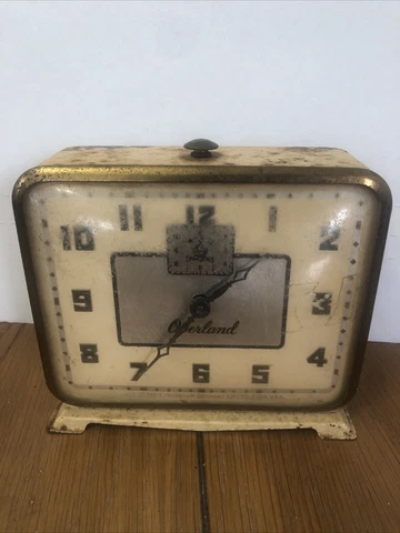 Vintage Ingraham Overland Art Deco metal Alarm Clock Cover
