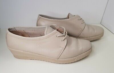 Rohde Soft Walking Size 7.5uk Eu42 Womens Beige Leather Wedge Comfort Shoes Boot • 23.20€