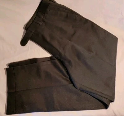 Men Linea Naturale Black Wool Pleat Lined Cuffed Dress Pants VTG 36R 36x31 MINT - Image 1 of 4