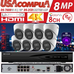 Hikvision 4K 8CH 8 PoE NVR ColorVu Home Security IP Camera CCTV System lot - Picture 1 of 22