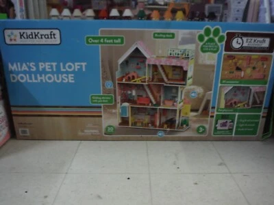CASA DE BONECAS DE MADEIRA KID KRAFT MIA'S PET LOFT TOTALMENTE MOBILIADA 4' DE ALTURA *NOVA* - Imagem 1 de 4