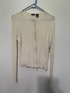 Suéter Langents Cremallera Completa Crema con Brazos Acanalados Mujer S - Imagen 1 de 4