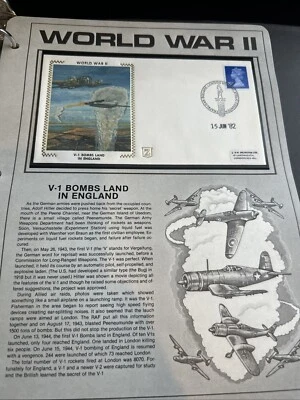 World War 2 Zaso Silk Cachet FDC V-1 Bombs Land In England 1982 - Image 1 of 3