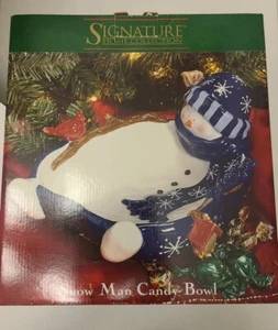 Vintage Signature Home Collection Muñeco de Nieve Candy Bowl Decorativo Navidad - Imagen 1 de 5