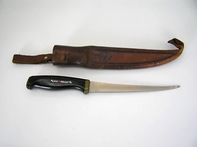 1967 Normark Fiskars Finland Hunting / Fishing Fillet Knife & Leather Sheath - Image 1 of 4