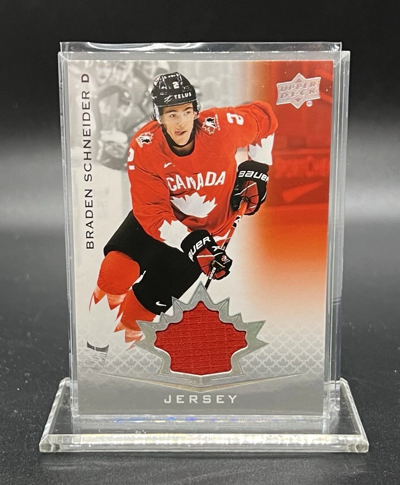 2021 UD Team Canada Jr Braden Schneider Game Used Jersey New York Rangers RC - Image 1 of 2
