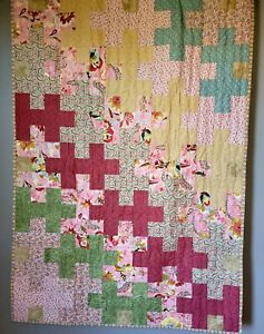 HANDMADE puzzle quilt with matching pillow autism