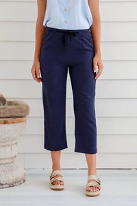 Braintree - Ladies Hemp 7/8 Pants Navy Hemp Store Casual - Picture 1 of 3