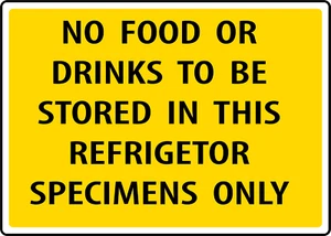 NO CIBO O BEVANDE DA CONSERVARE IN ESEMPLARE REFRIGERATORE| Adesivo Insegna Vinile Decalcomania - Foto 1 di 4