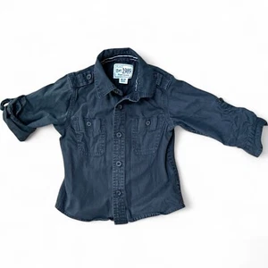 The Children's Place Boys Cotton Long Sleeve Shirt, Size: 18-24 Mo, Black - NEW - Picture 1 of 3