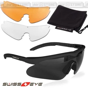 Occhiali Protettivi Balistici SWISSEYE RAPTOR con Kit 3 Lenti Sunglasses NERO - Bild 1 von 1