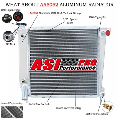 2-Row Aluminum Radiator For 1985-1994 1992 Ford Ranger Explorer Bronco II 4.0L Foto 1 de 4